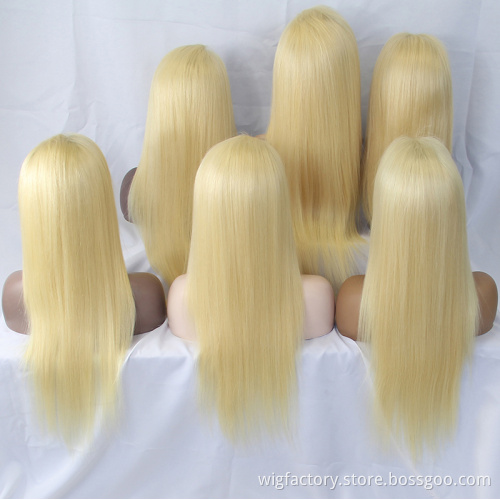 150% Density human hair wig blonde long,straight human hair wig transparent lace 13*4 ,613 raw indian hair Pre Plucked